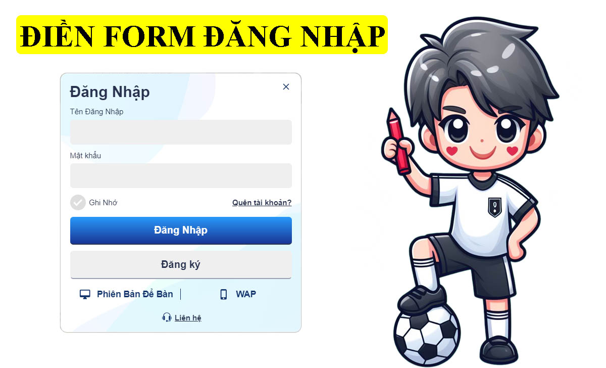 Điền form đăng nhập SBOBET